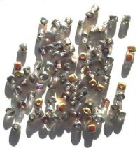 100 4mm Transparent Black Diamond AB Cube Beads